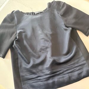 Cedric Charlier x Aeffe Midnight Blue Wool & Satin Women's Top